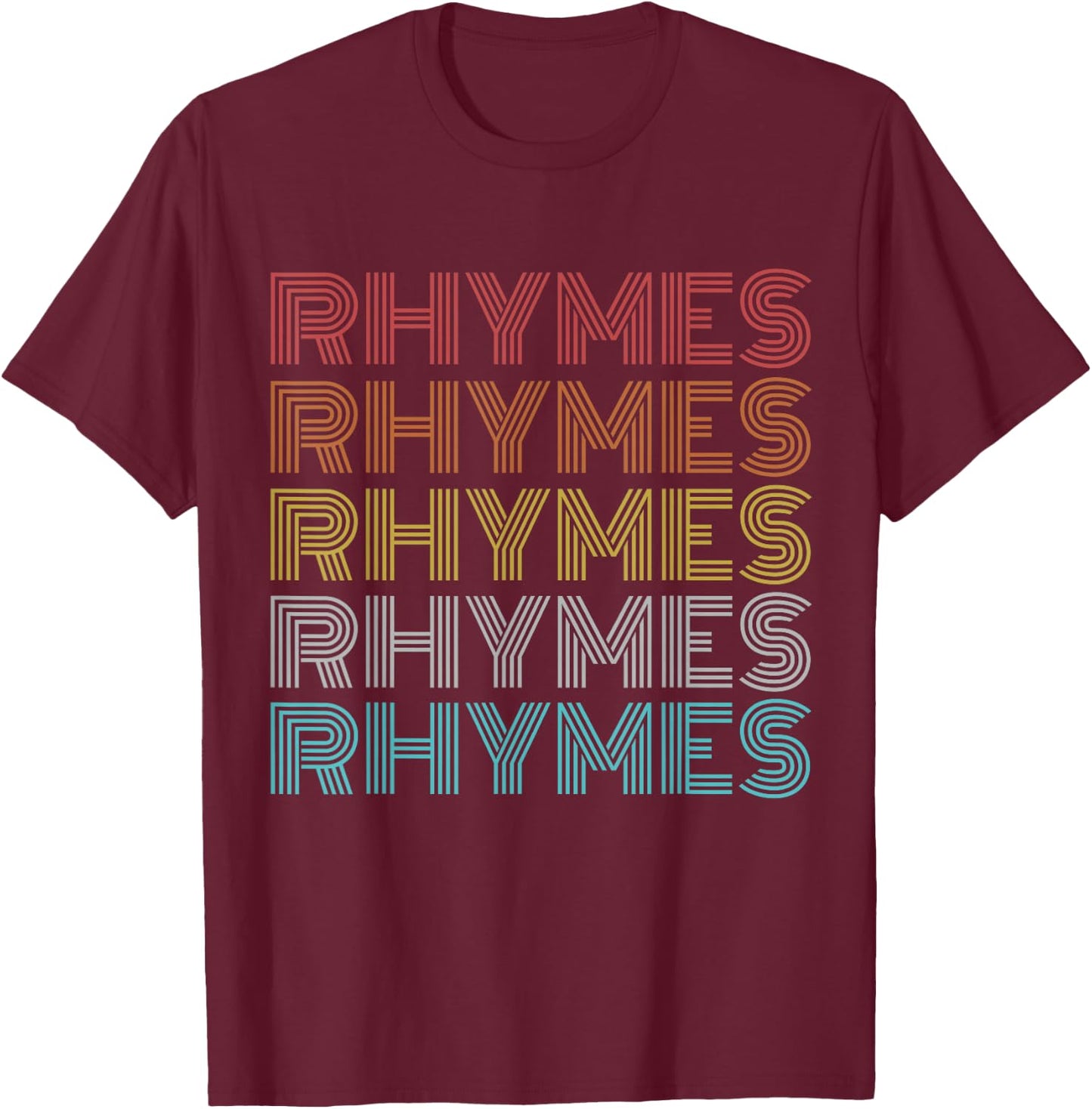 Retro Vintage Rhymes T-Shirt - T-Shirt | Maroon