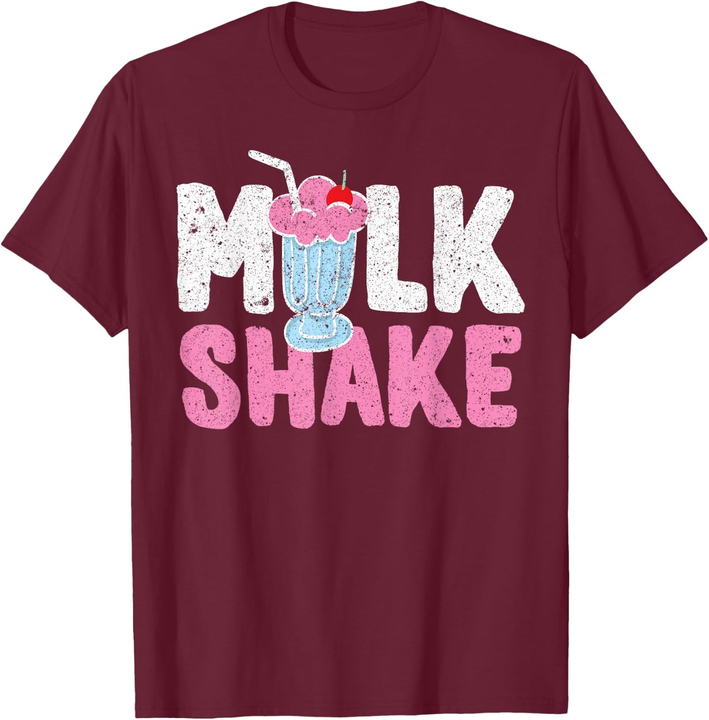 Retro Milk Shake Old School T-Shirt - T-Shirt | Maroon