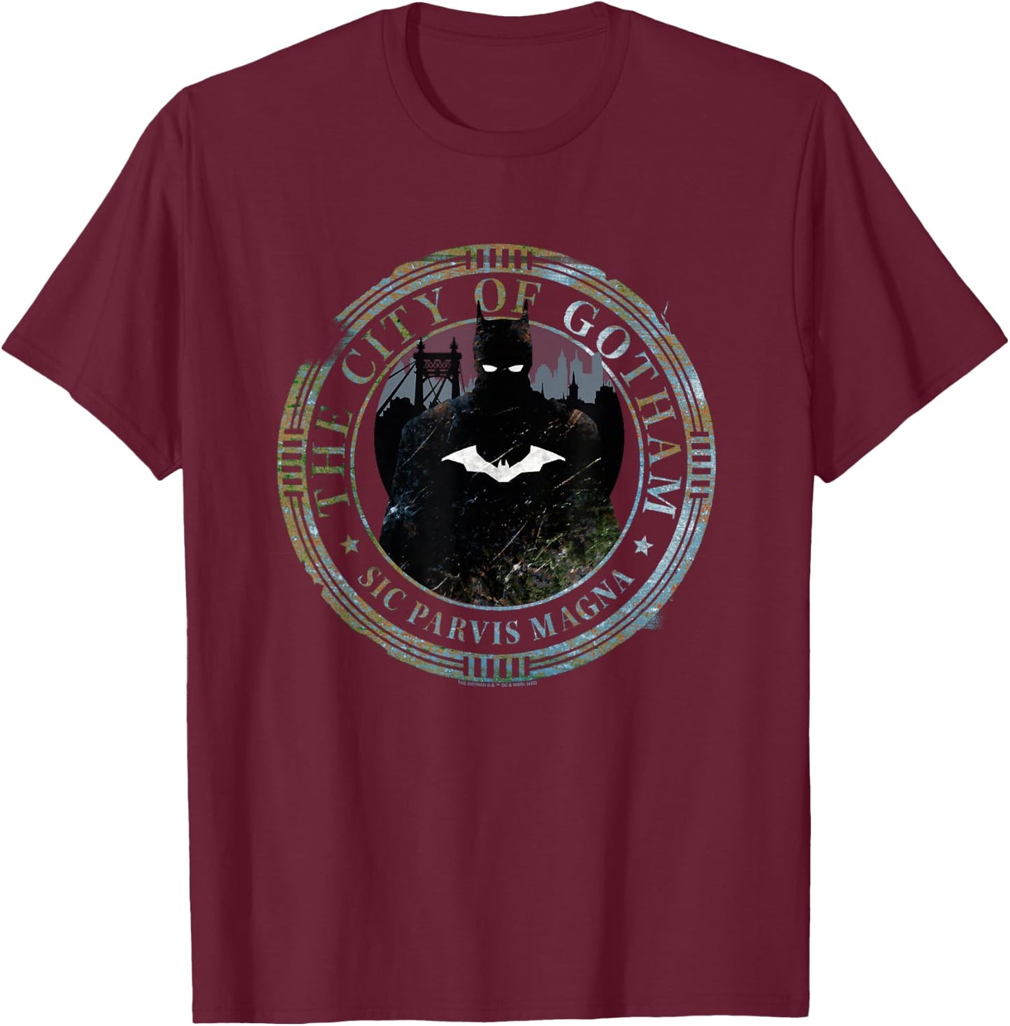 The Batman Gotham Seal T-Shirt - T-Shirt | Maroon