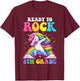 Ready To Rock 8th Grade Dabbing Unicorn Back To School Girls T-Shirt - T-Shirt | Maroon