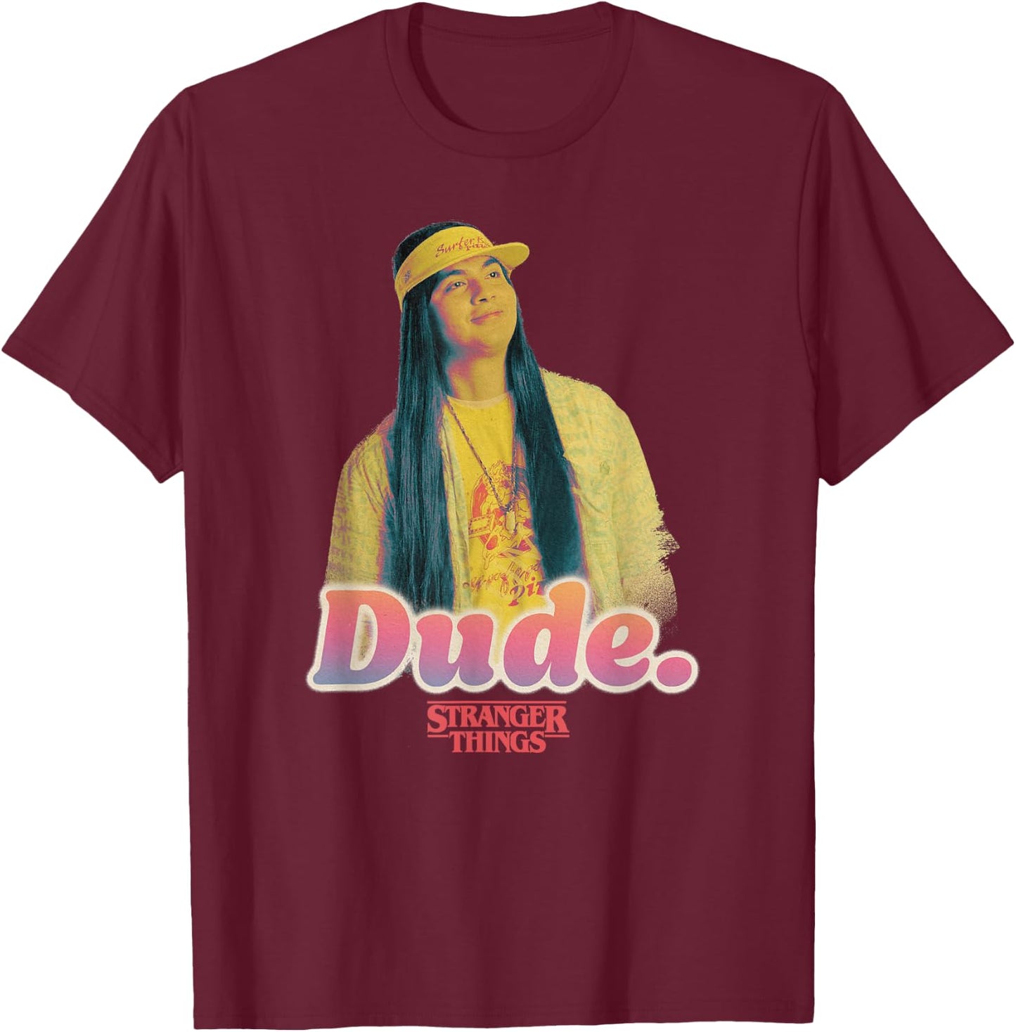 Stranger Things 4 Argyle Dude Portrait T-Shirt - T-Shirt | Maroon