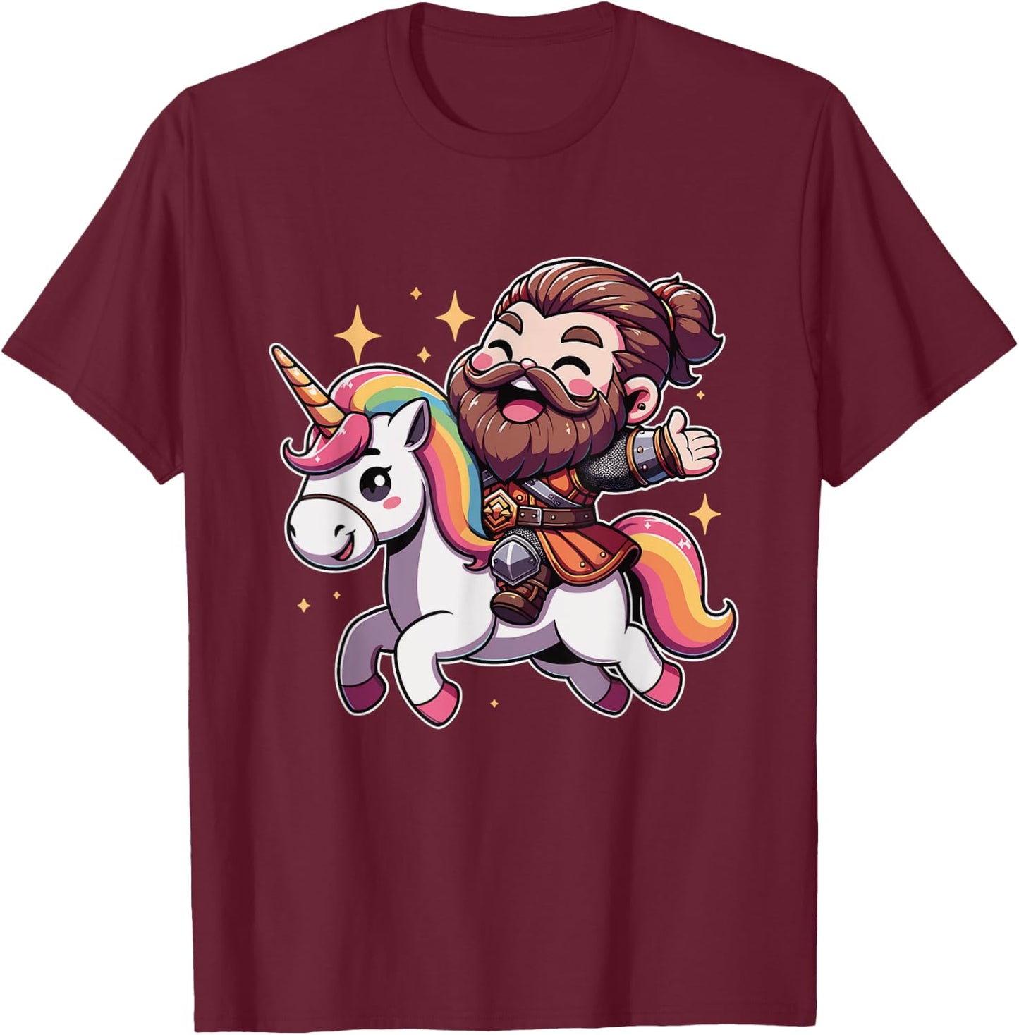 Epic Viking Riding A Unicorn T-Shirt - T-Shirt | Maroon