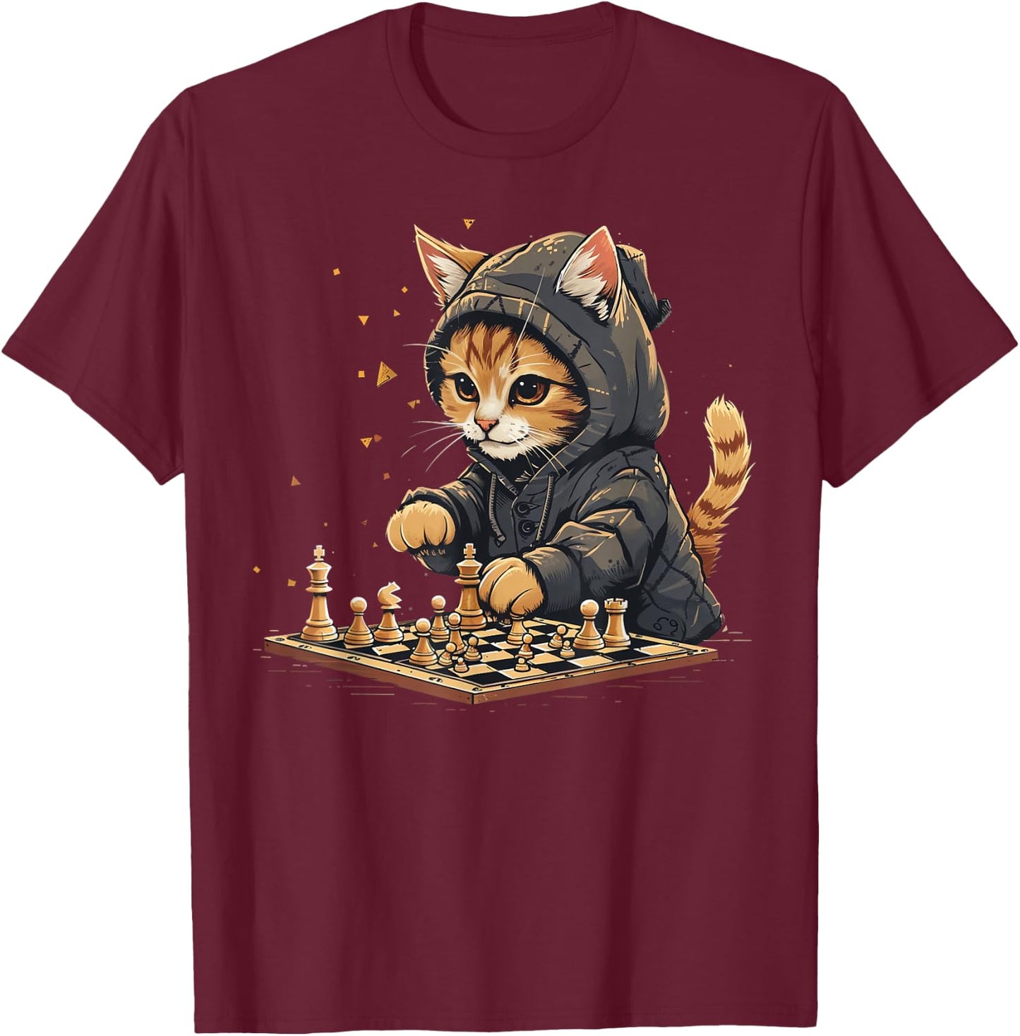 Chess , & Kids Cat Chess Player T-Shirt - T-Shirt | Maroon