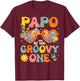 Papo of the Groovy One Glasses Birthday Party T-Shirt - T-Shirt | Maroon