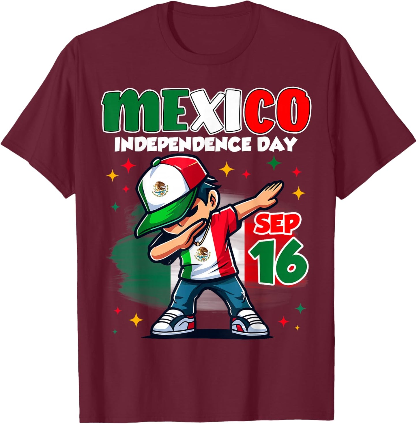 Mexico Independence Day September 16 Celebration boys T-Shirt - T-Shirt | Maroon