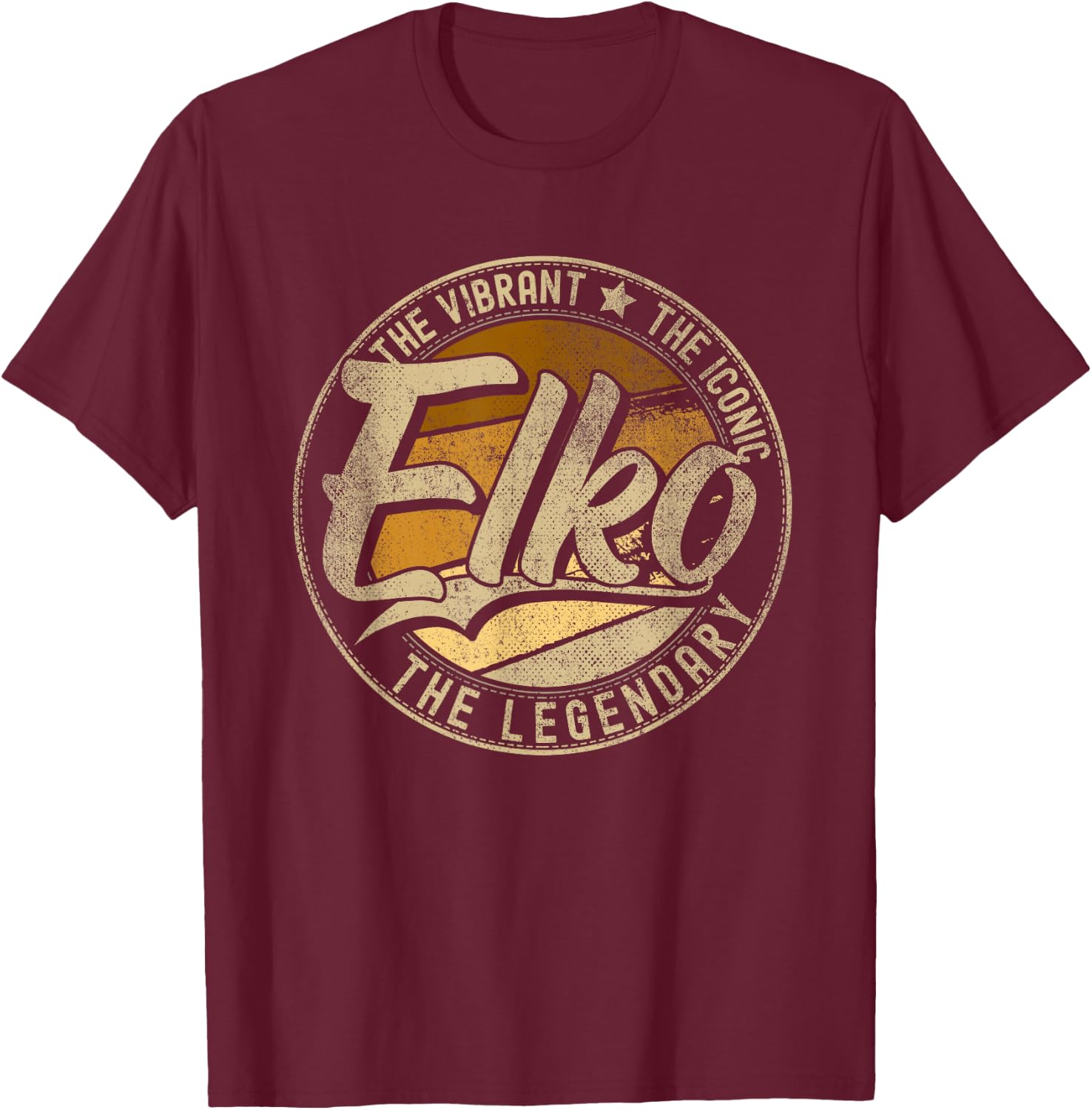 Elko NV | Nevada | Vintage Distressed T-Shirt - T-Shirt | Maroon