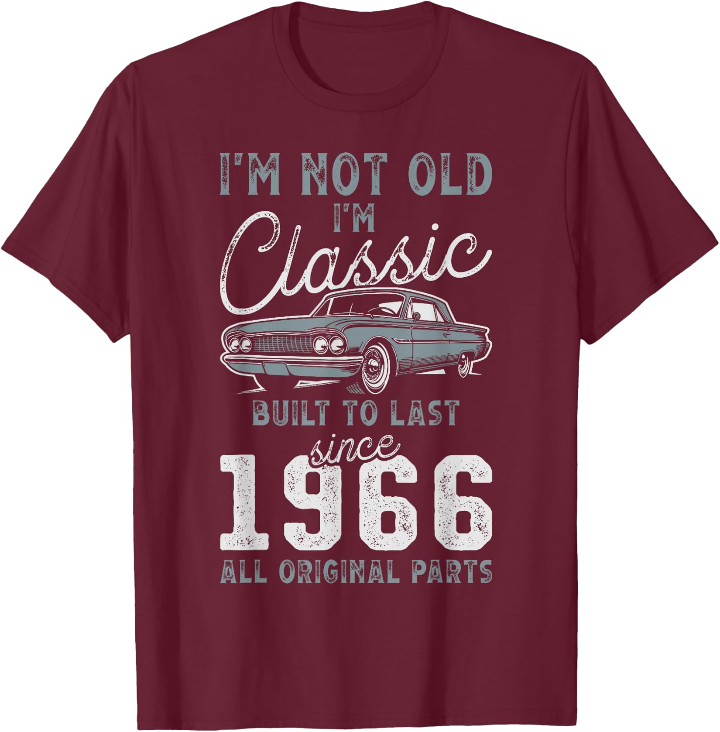 1966 Classic Car 60th Birthday T-Shirt - T-Shirt | Maroon