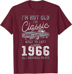 1966 Classic Car 60th Birthday T-Shirt - T-Shirt | Maroon