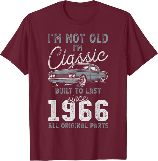 1966 Classic Car 60th Birthday T-Shirt - T-Shirt | Maroon
