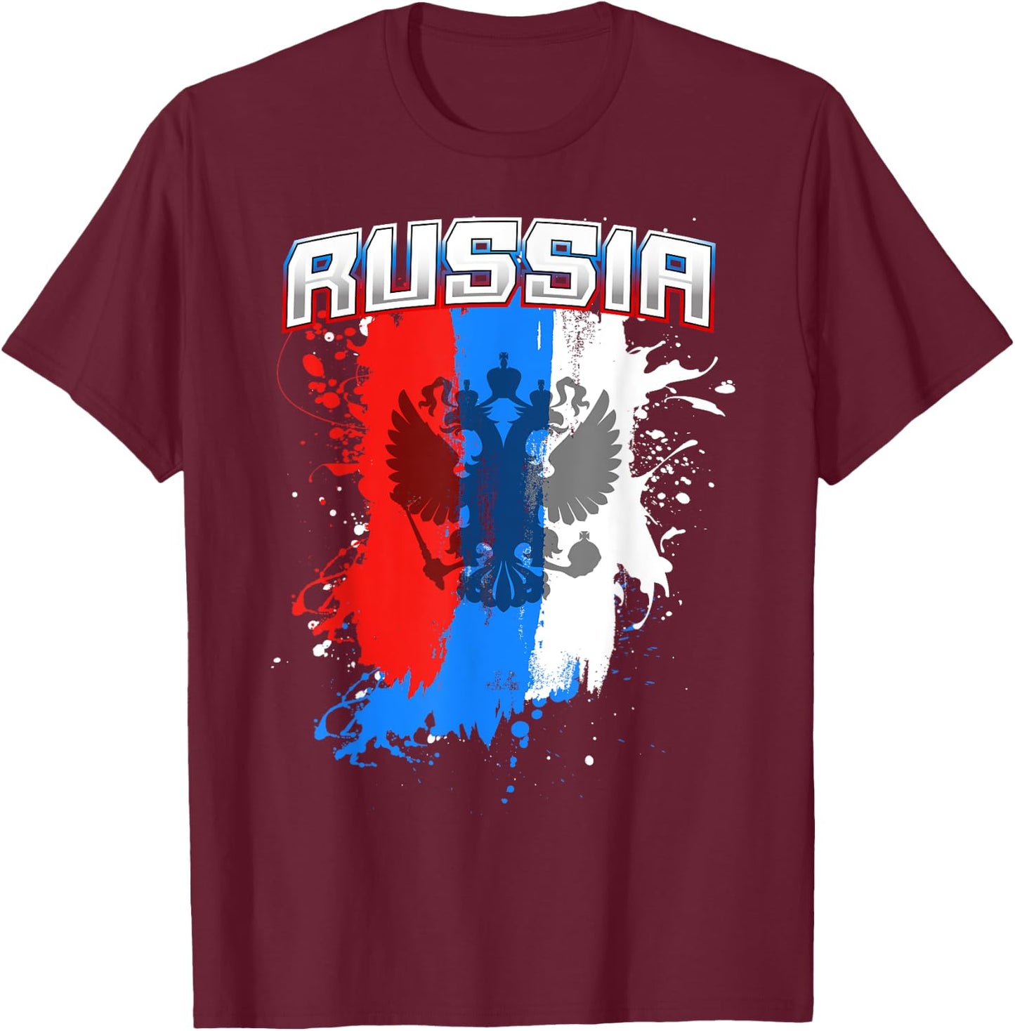 Russian Flag Gift , Women And Kids Team Russia Eagle T-Shirt - T-Shirt | Maroon