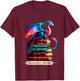 Dragons and Books Dragonworm Book lover Reading T-Shirt - T-Shirt | Maroon
