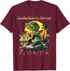 Lauderdale-by-the-Sea Florida Vacation Cute Alligator Sunset T-Shirt - T-Shirt | Maroon