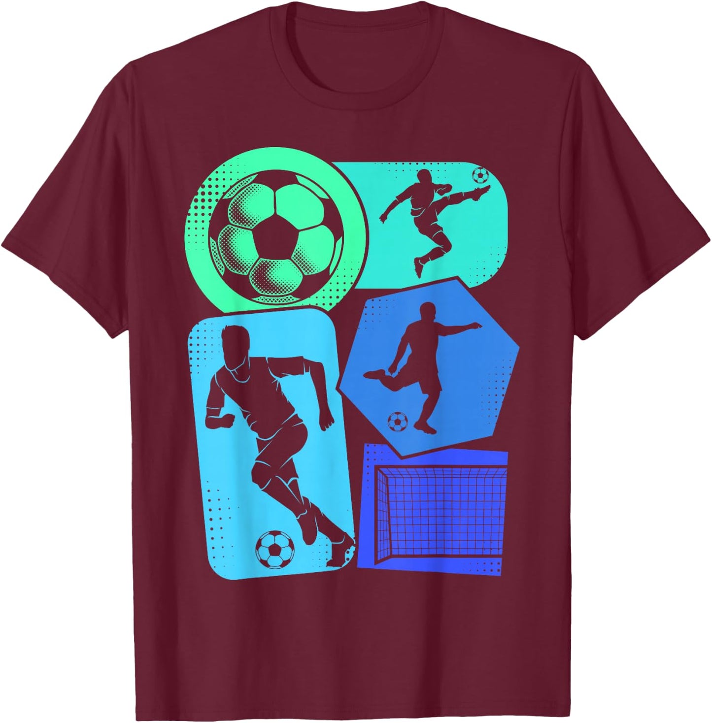 Soccer Player Boys Kids Men T-Shirt - T-Shirt | Maroon