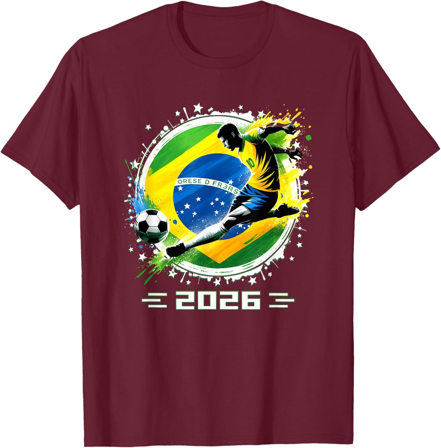 Brazil 2026 Brazil Player Retro Boys T-Shirt - T-Shirt | Maroon