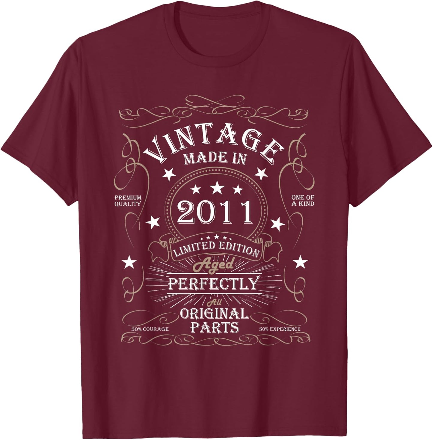 14th Birthday Retro Limited Edition Girl Boy Vintage 2011 T-Shirt - T-Shirt | Maroon