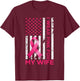 I Wear Pink For My Wife USA Flag Breast Cancer Awareness T-Shirt - T-Shirt | Maroon