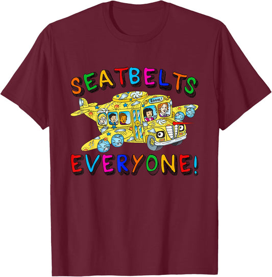 Seatbelts Everyone Funny School Bus Driver Busman Pride T-Shirt - T-Shirt | Maroon