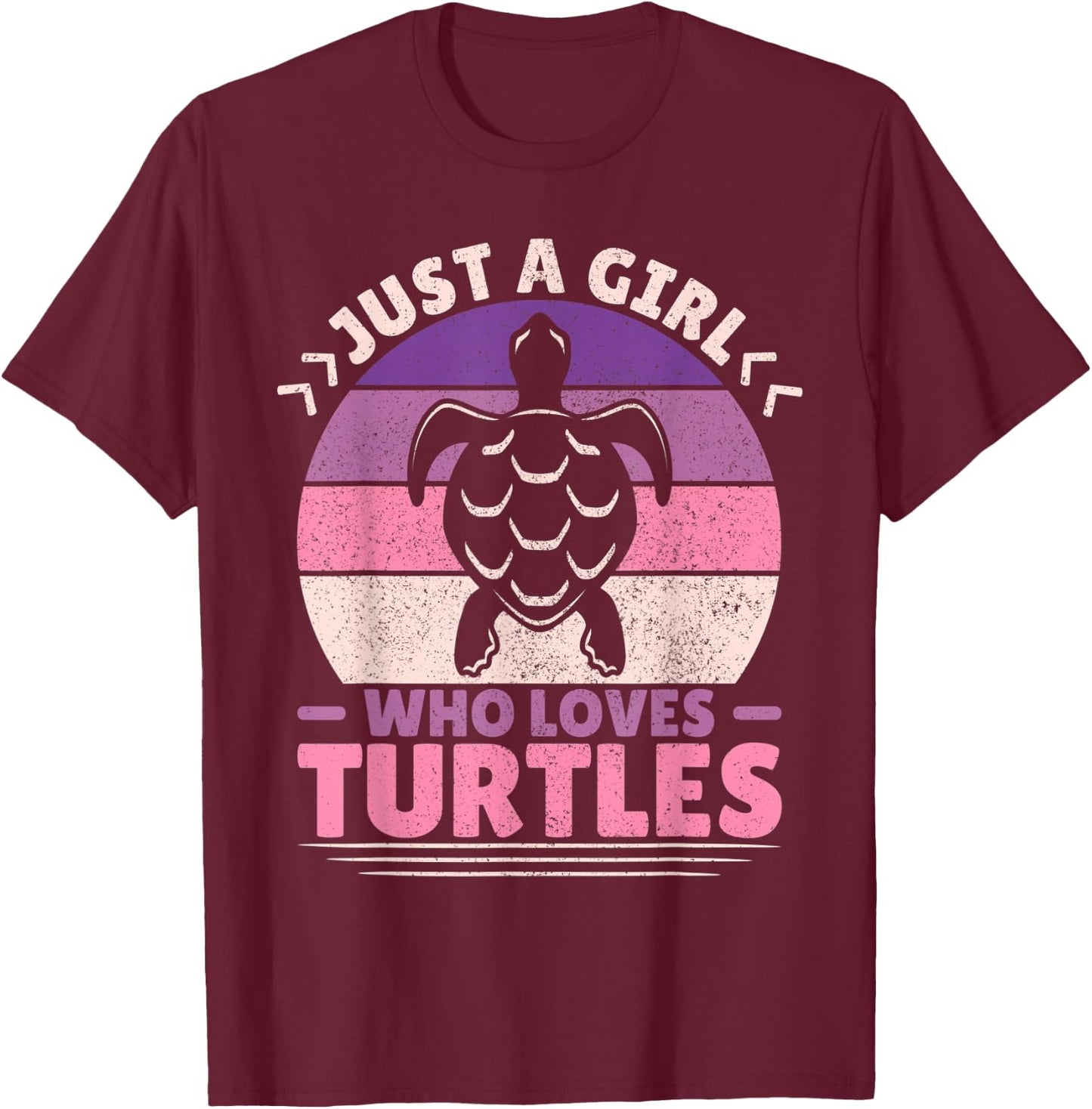 Just A Girl Who Loves Turtles Lovers Sea Turtle Girls Turtle T-Shirt - T-Shirt | Maroon