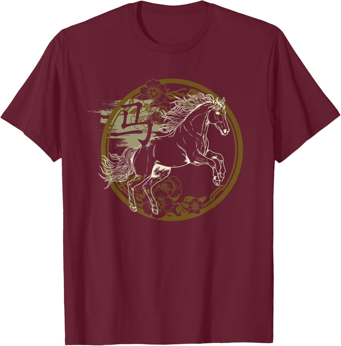 Chinese Lunar New Year Of The Horse 2026 Vietnamese Tet T-Shirt - T-Shirt | Maroon