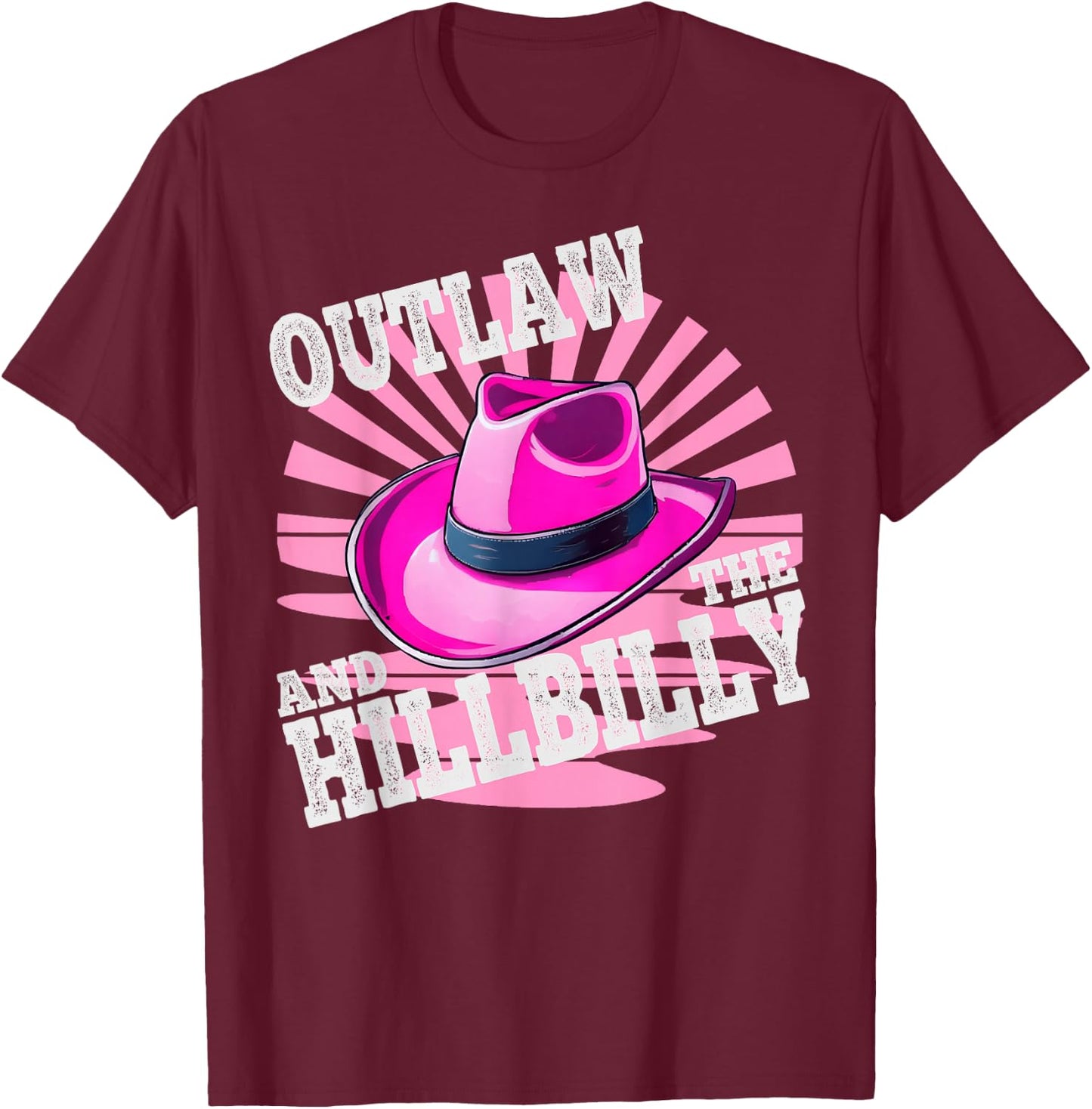 Outlaw and the Hillbilly 2024 Cowboy T-Shirt - T-Shirt | Maroon