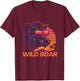 Cool Retro Sunset Sunglasses Wild Boar T-Shirt - T-Shirt | Maroon