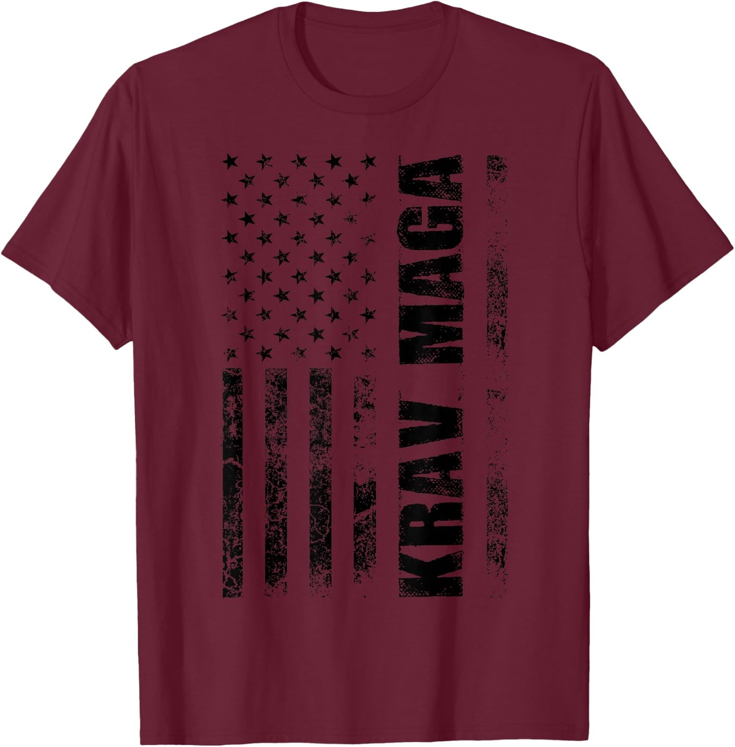 Cute Krav Maga Gift American Men Women Fighter July 4th T-Shirt - T-Shirt | Maroon