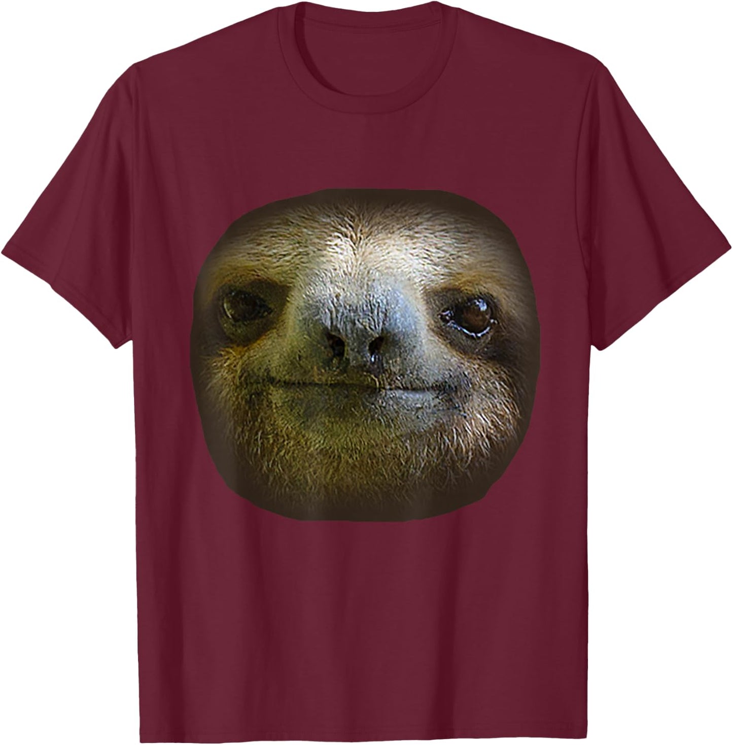 Sloth Face, Sloths Costume T-Shirt - T-Shirt | Maroon