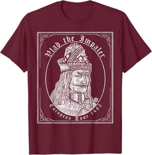 Vlad the Impaler, European Tour 1462, Vlad Dracula T-Shirt - T-Shirt | Maroon