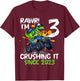 I'm 3 Crushing It Since 2023 Kids 3rd Birthday Monster Truck T-Shirt - T-Shirt | Maroon