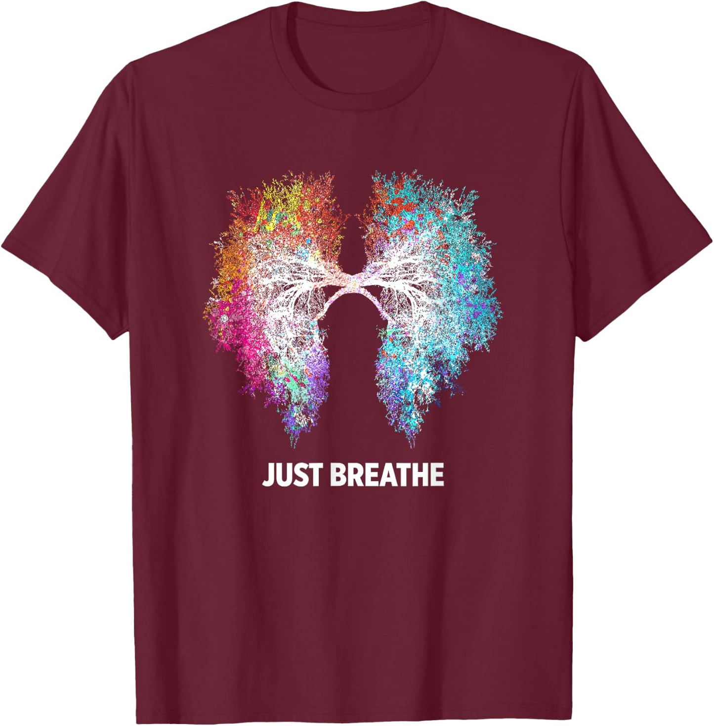 Yoga Inhale Exhale Nature Lung T-Shirt - T-Shirt | Maroon