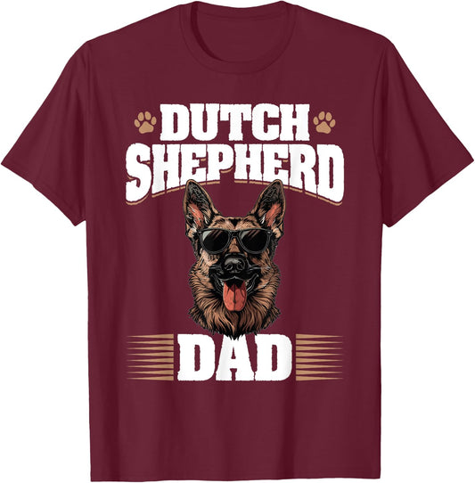 Dutch Shepherd Dog Breed Dutch Shepherd Dad Women Kids T-Shirt - T-Shirt | Maroon