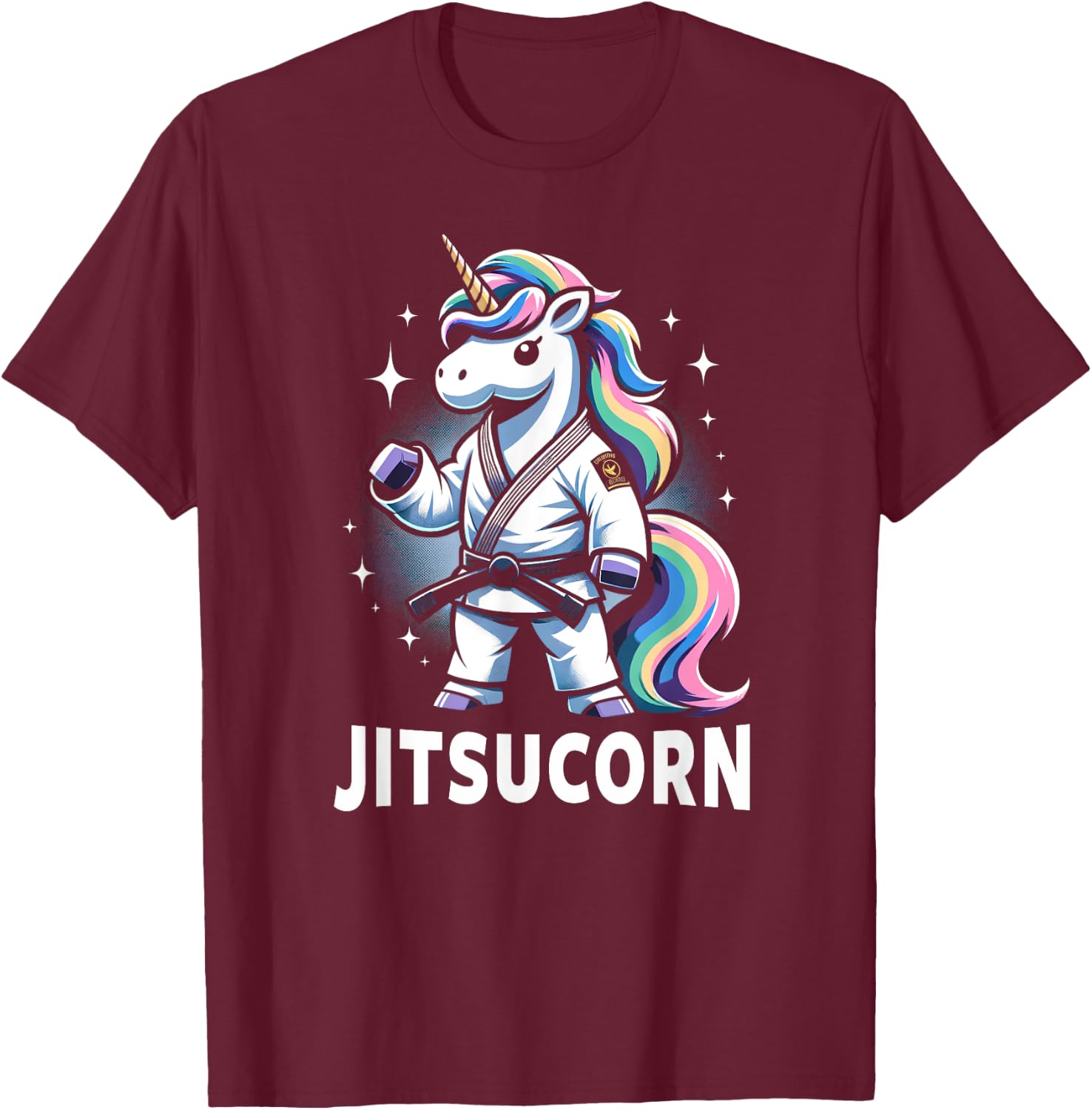 Funny Self Defense BJJ Shirt Cute Unicorn Jiu Jitsu T-Shirt - T-Shirt | Maroon