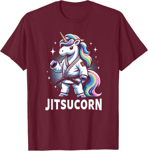 Funny Self Defense BJJ Shirt Cute Unicorn Jiu Jitsu T-Shirt - T-Shirt | Maroon