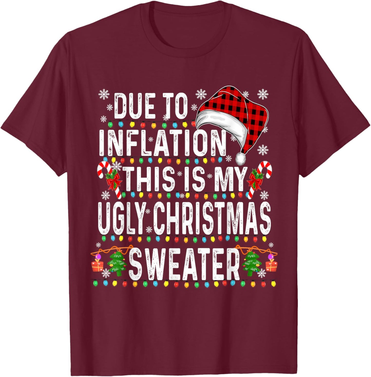 Family Christmas Pajama Men Women Funny Christmas 2024 T-Shirt - T-Shirt | Maroon