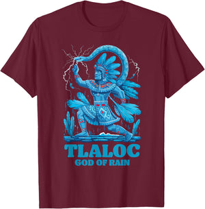 Aztec God Aztec Culture Mayan Indigenous Tlaloc Statue T-Shirt - T-Shirt | Maroon