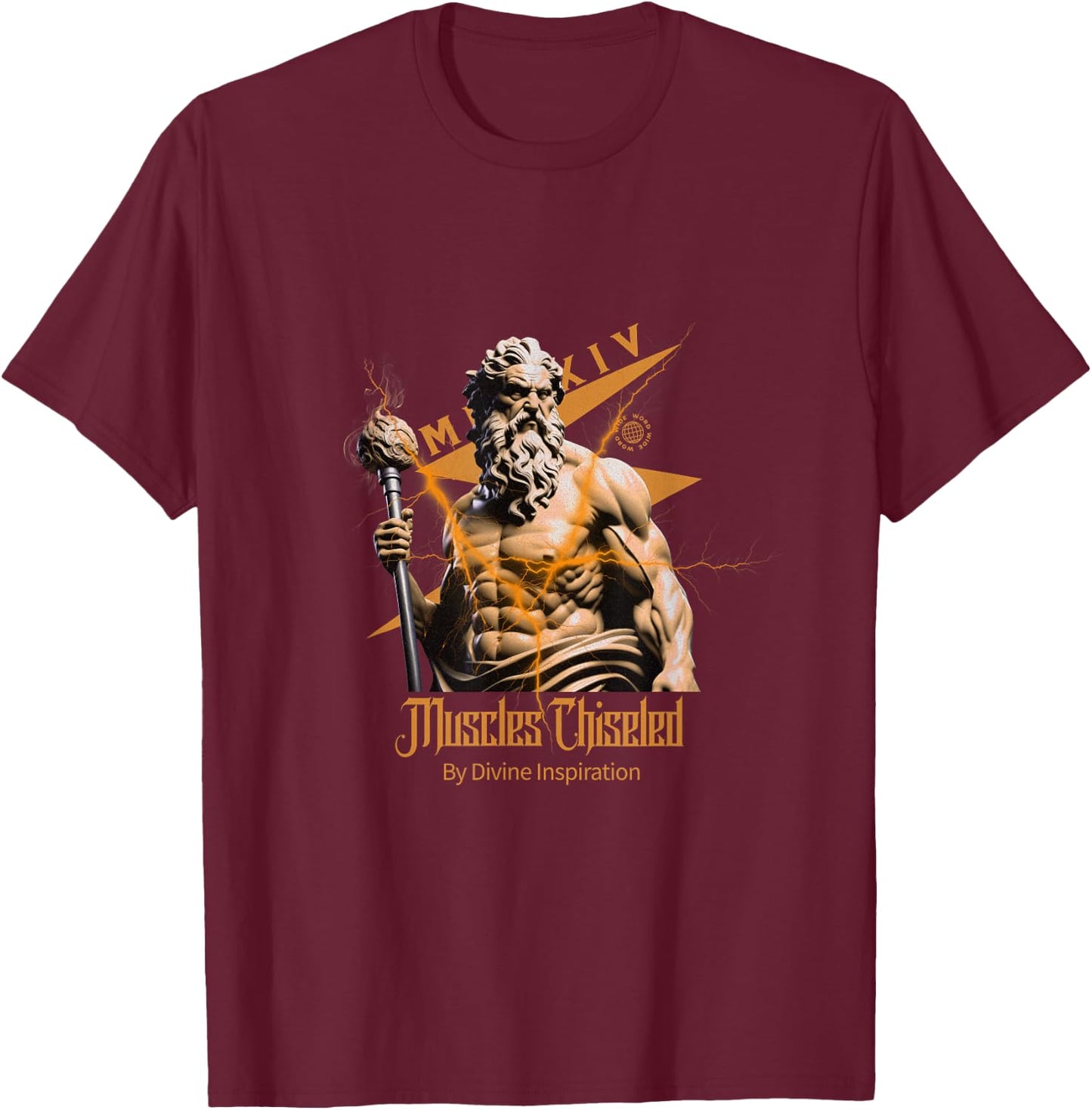 Zeus Greek Gods Thunder Mythology Gym Fitness Motivational T-Shirt - T-Shirt | Maroon