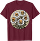 Skull Shirt Spooky Daisy Flower Creepy Skull Daisies T-Shirt - T-Shirt | Maroon