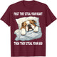 English Bulldog Sleeping Pajamas Nightgown T-Shirt - T-Shirt | Maroon