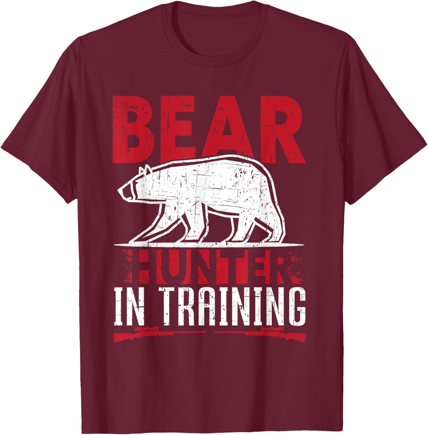 Bear Hunter In Training Funny Bear Hunting T-Shirt - T-Shirt | Maroon