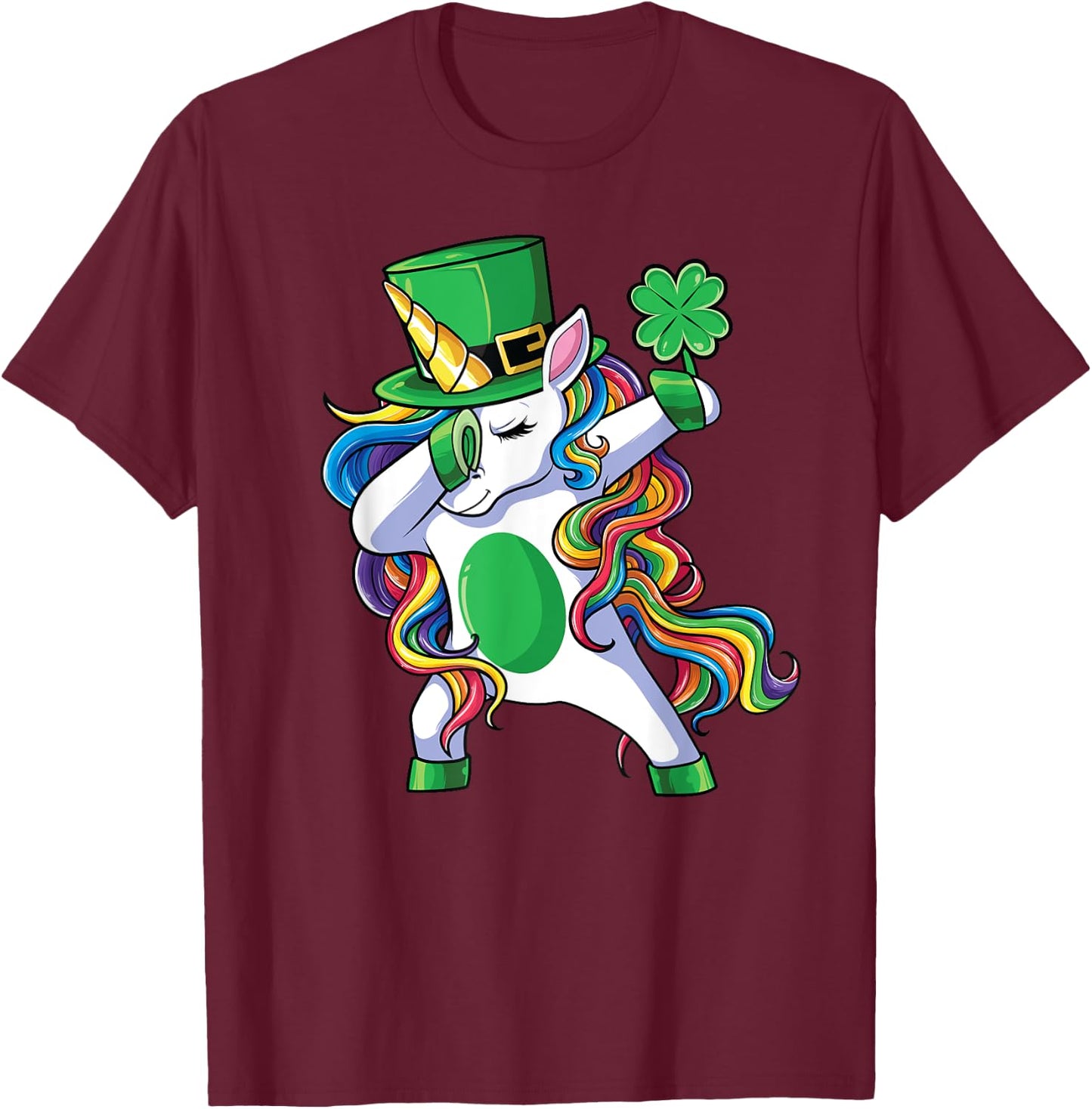St Patrick's Day Unicorn Shirt Girls Lepricorn T-Shirt - T-Shirt | Maroon