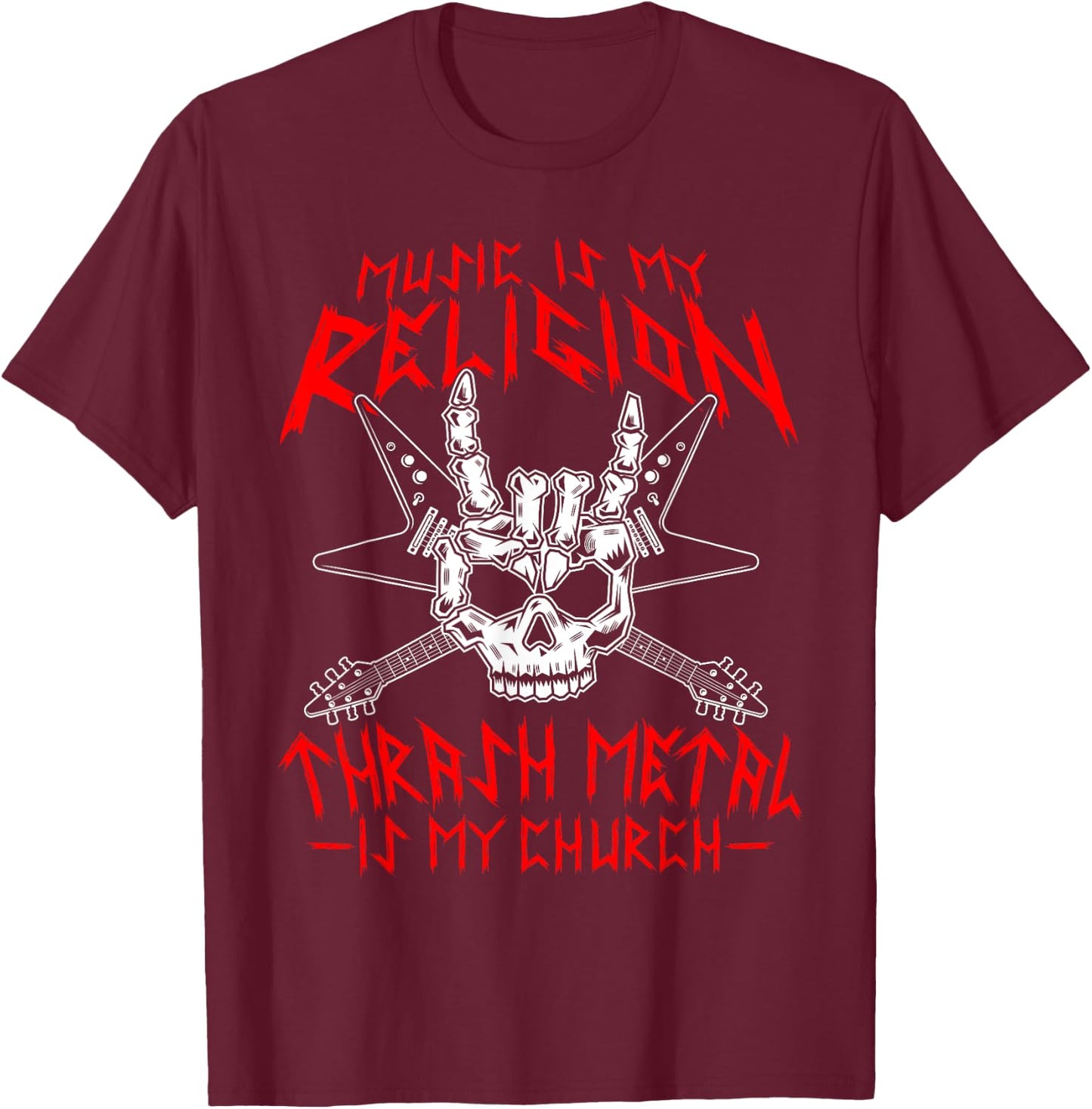 Thrash Metal Festival Guitar Solo Vinyl Thrash Metal T-Shirt - T-Shirt | Maroon