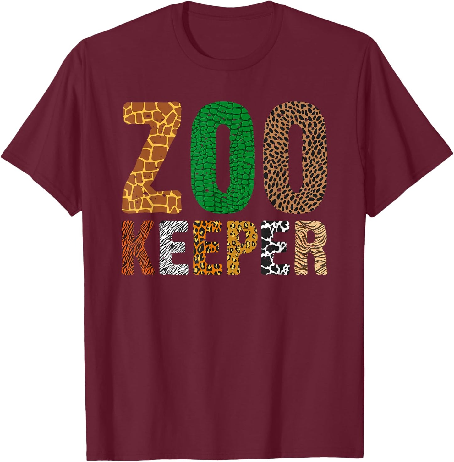 Funny Zoo Keeper Art Women Kids Africa Zookeeper T-Shirt - T-Shirt | Maroon