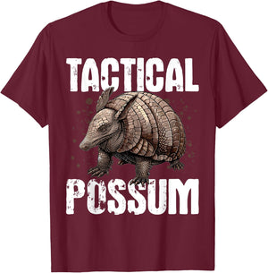Funny Armadillo Animal Tactical Possum T-Shirt - T-Shirt | Maroon