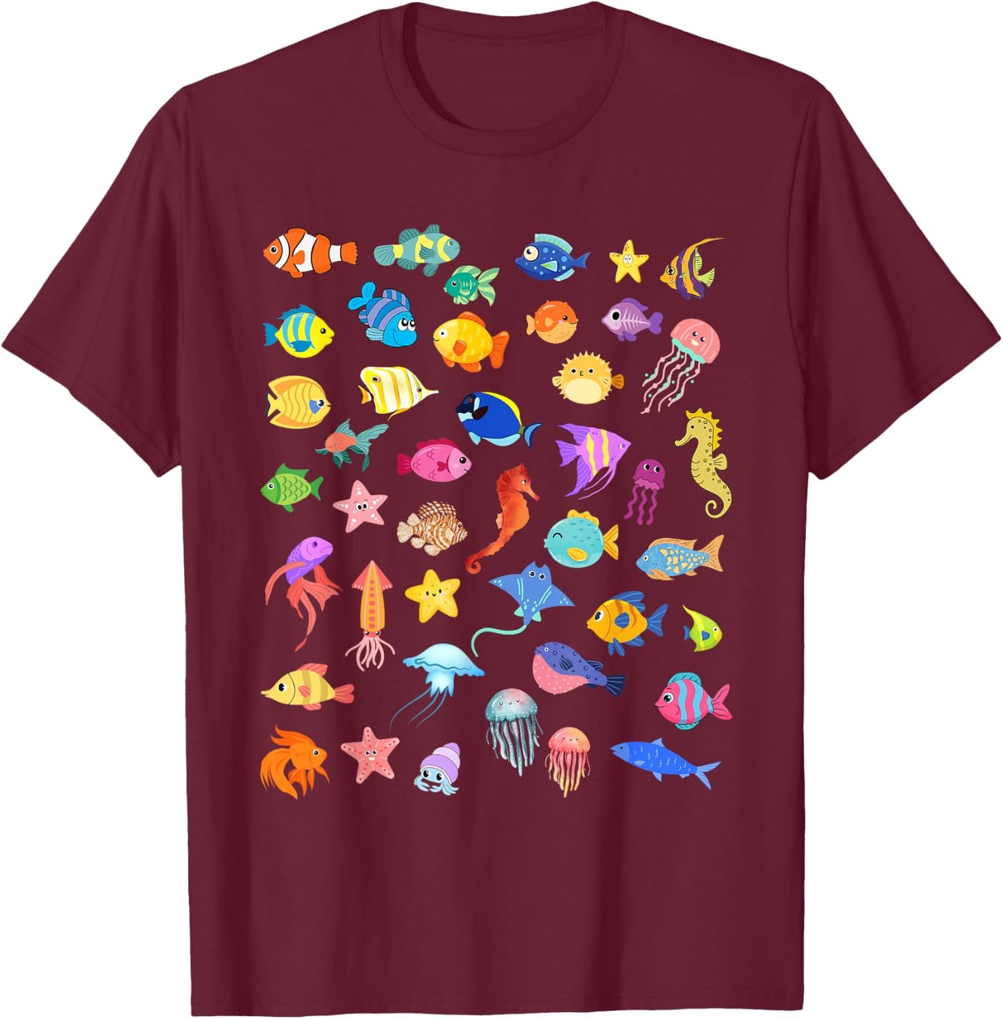 Types of fish ocean T-Shirt - T-Shirt | Maroon