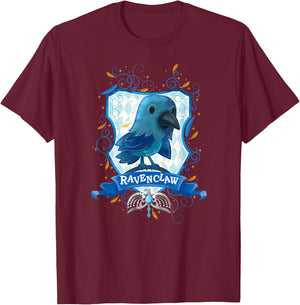 Harry Potter Watercolor Ravenclaw Crest T-Shirt - T-Shirt | Maroon
