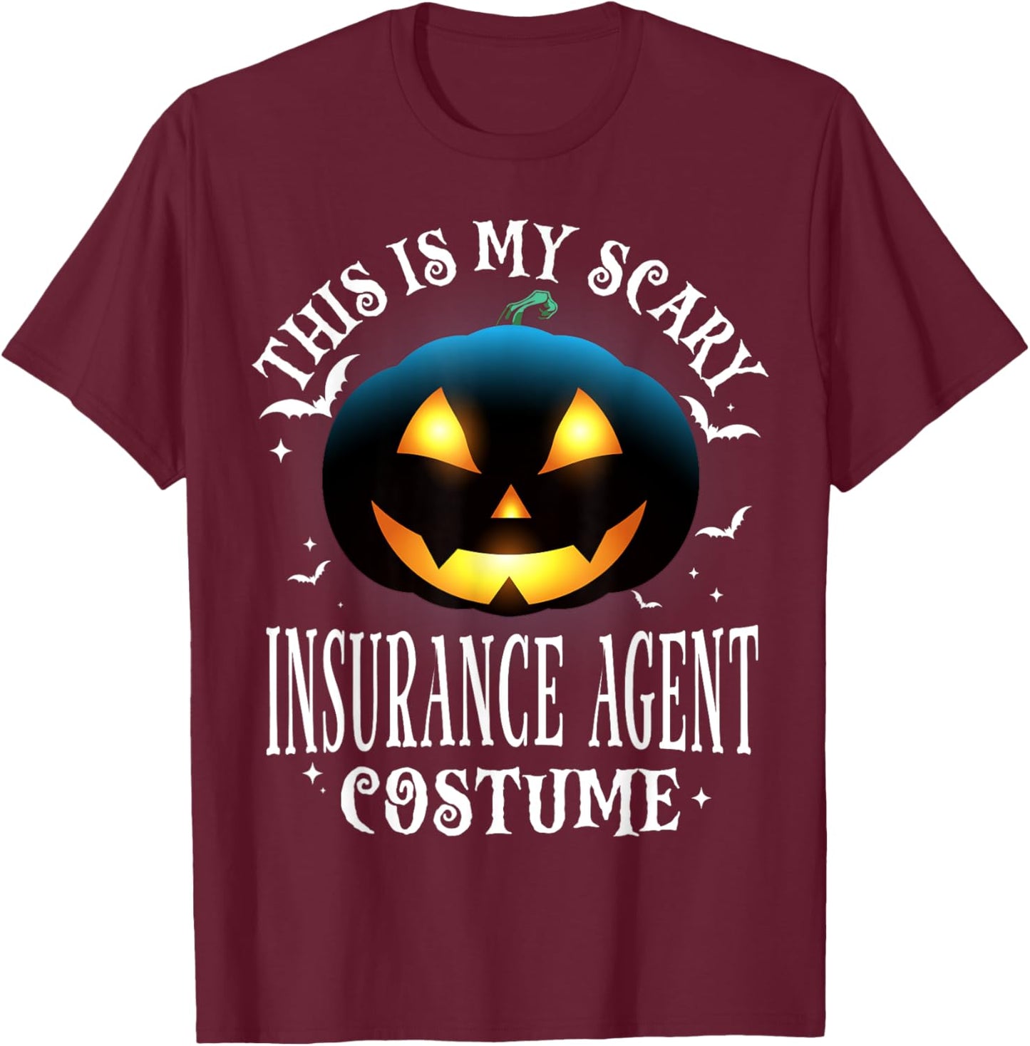 Insurance Agent Halloween Matching Pajama Costume T-Shirt - T-Shirt | Maroon