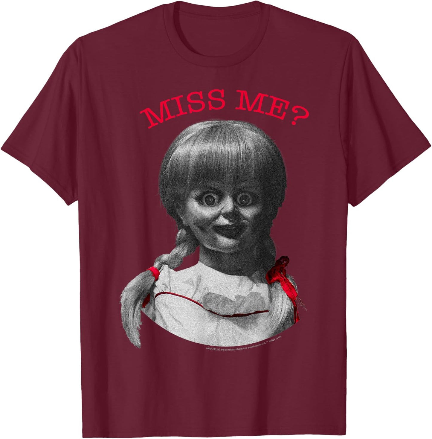 Annabelle Miss Me Portrait T-Shirt - T-Shirt | Maroon