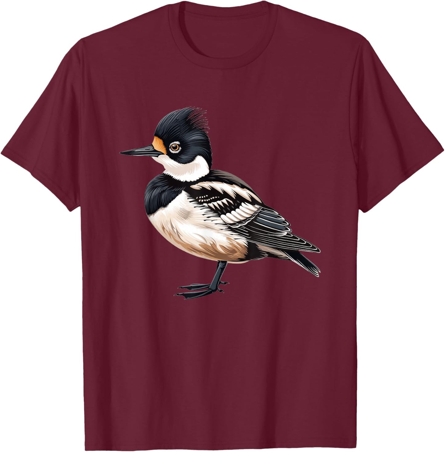 Hooded Merganser Vintage T-Shirt - T-Shirt | Maroon
