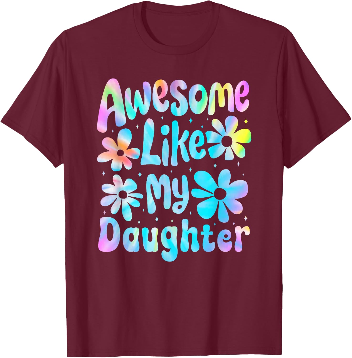 Awesome Like My Daughter Mommy Groovy Graphic Mother's Day T-Shirt - T-Shirt | Maroon