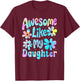 Awesome Like My Daughter Mommy Groovy Graphic Mother's Day T-Shirt - T-Shirt | Maroon